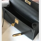 Hermes Mini Kelly Black Perfect Handbag Epsom leather