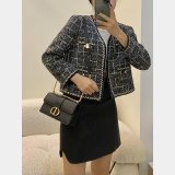 Copy Dior Black/White Montaigne High Quality 9207 Bag 21.5CM