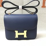 Hermes Constance Bag 18cm Epsom Leather dark blue Wholesale