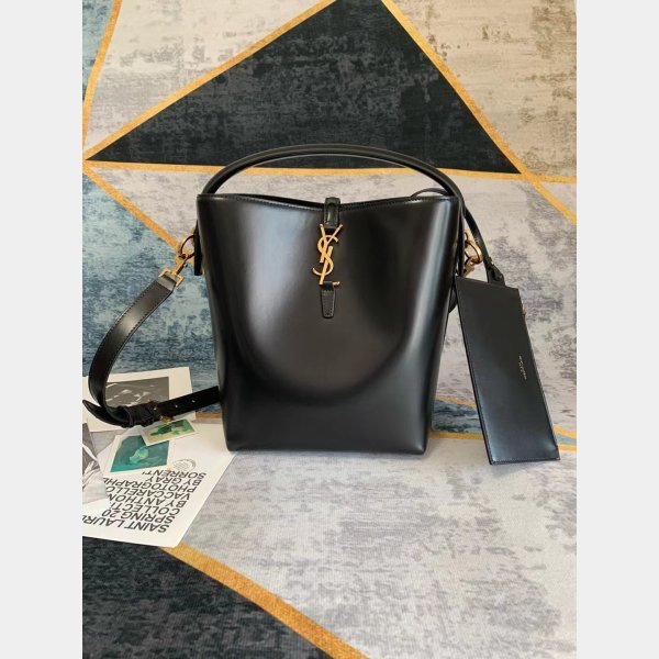 Le 37 In Shiny Leather Hobo Buckets 742828 Fake Saint Laurent Bag