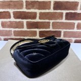 Black Velvet 443497 Gucci GG Marmont Matelassé Shilder 1:1 Mirror Bag