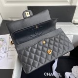 CC Designer 25.5CM Classic Flap Bag Caviar Leather Black A01112