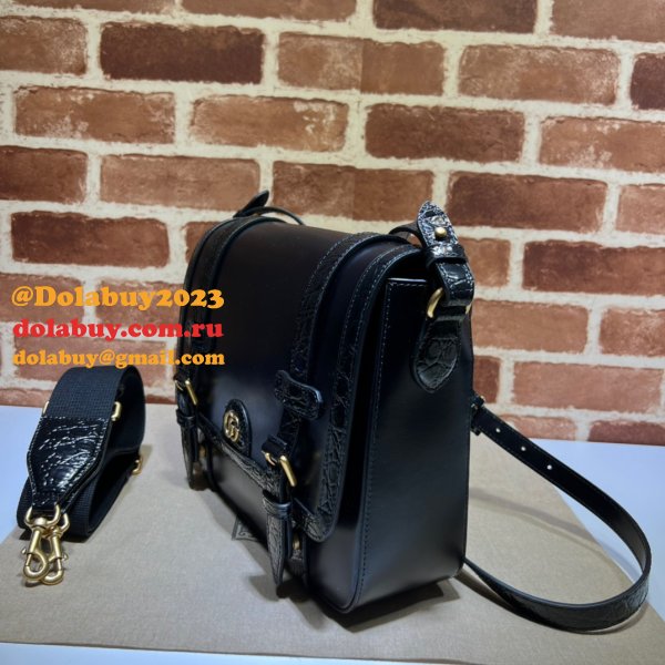 Knockoff Gucci Crocodile Trim Messenger Sales Online 702136 Bag