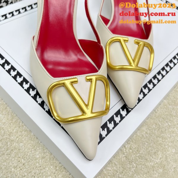 Valentino 1:1 Mirror Slingback Garavani Vlogo Pumps Wholesale Shoes