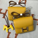 Hermes Constance Bag 18cm Epsom Leather Yellow High Quality bag