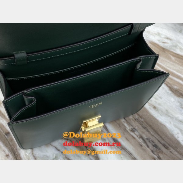 Celine Wholesale Teen Classic Box ArmyGreen shoulder bag