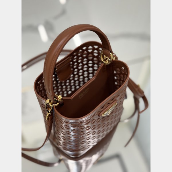 7 Star Prada Saffiano hollow basket women bag