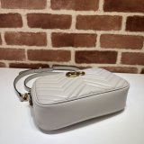 Light Grey 1:1 Mirror 447632 Copy GG Marmont Small Matelassé Shoulder Bag