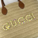 Gucci Copy Straw-effect Tote 779666 Beige Fabric Bag