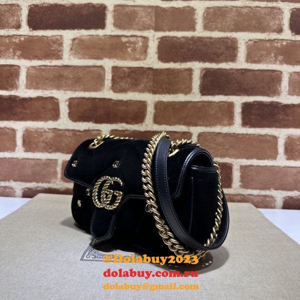 Affordable 446744 Black Marmont Top-Quality 7 Star Gucci Bags