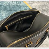 Designer Knockoffs Saint Laurent Lyia Zip Duffle Black 766785 Bag