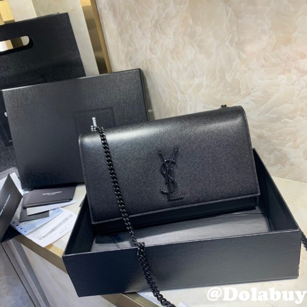 Duplicate SAINT LAURENT KATE BAG 5868006 BLACK ON BLACK