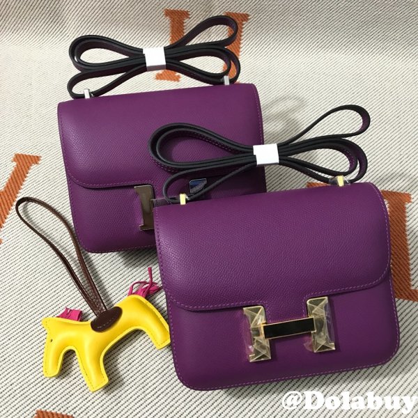 Hermes Constance Bag 18cm Epsom Leather Purple Wholesale