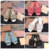 Wholesale High Quality bag Miu Miu Copy Flat Sandals and Slippers Shoes