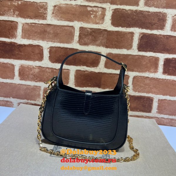 Copy Gucci Copy Jackie 1961 lizard 675799 Black bag