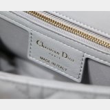 UK Dior Caro Bag Black Soft Cannage Calfskin Gray