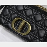 Copy Dior Caro 20cm Bag Black Supple Cannage Calfskin