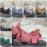 1:1 Clone Prada Fake Handbags Outlet Leather Hobo Re-Edition Online