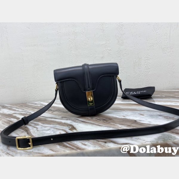 Celine High Quality bag Small Besace 16 Bag Black satinated calfskin