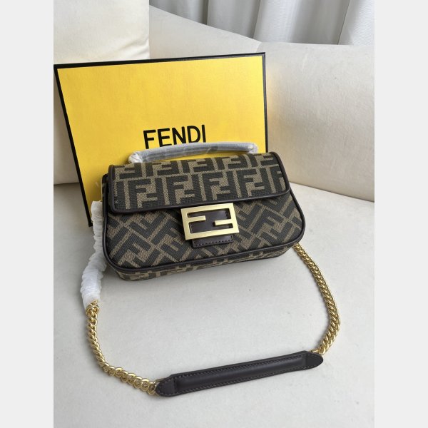 UK FENDI Iconic Baguette FF logo Luxury HANDBAG