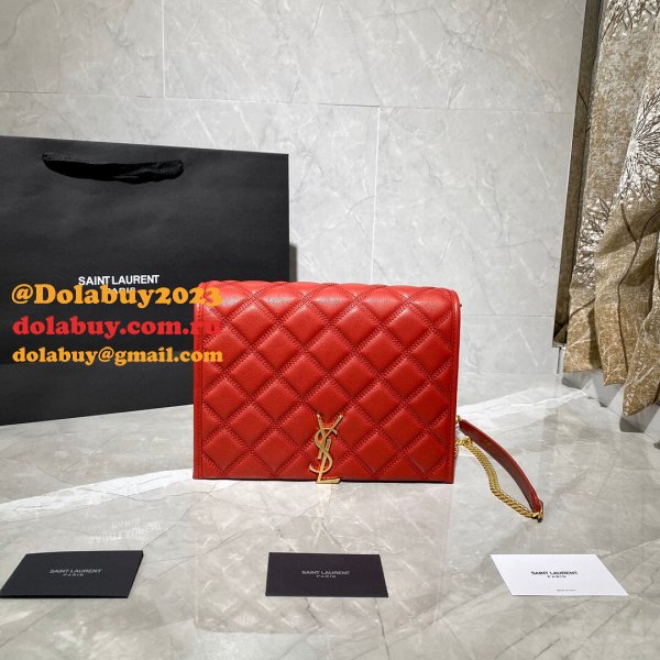 Duplicates Saint Laurent Becky Large chain bag in quilted lambskin