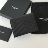 Fashion YSL Saint Laurent Short MONOGRAM 459738 Black Wallet