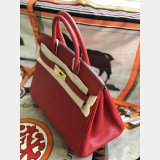 Hermes Birkin Epsom leather Handbags Red Golden Replica