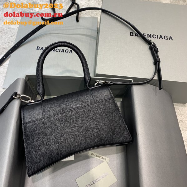 Perfect Balenciaga Hourglass Top Handle Bag Lychee pattern black