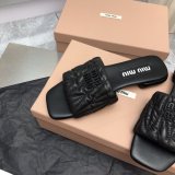 Wholesale High Quality bag Miu Miu Copy Flat Sandals and Slippers Shoes