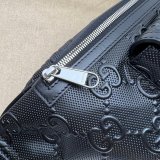 Gucci Cheap 645093 GG Embossed Belt Black/White Designer Bag