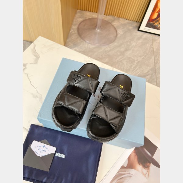 AAA+ prada Padded nappa leather sandals