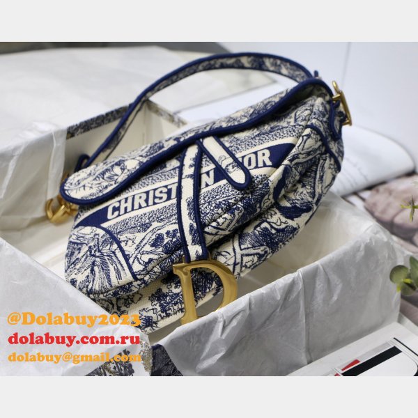 Leather Designer Copy Dior Saddle Bags