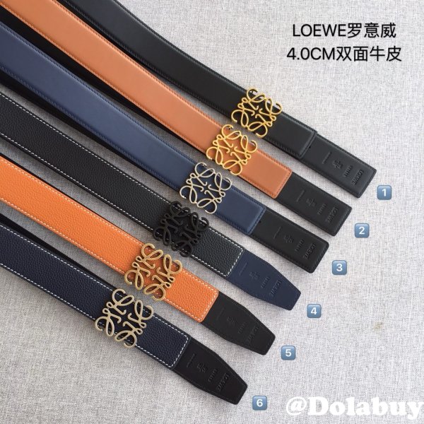 Loewe Designer High Quality bag Top 4.0CM Width Double-Sided Cowhide Belt