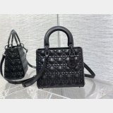 Christian Lady Dior 24cm AAA+ 1:1 Mirror Top Quality Black Bag