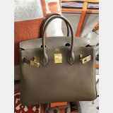 Hermes Birkin Epsom leather Handbags Dark grey Golden Fake