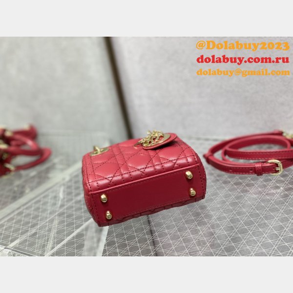 Luxury Fashion Dior Micro Lady 1:1 Mirror 12CM Bag