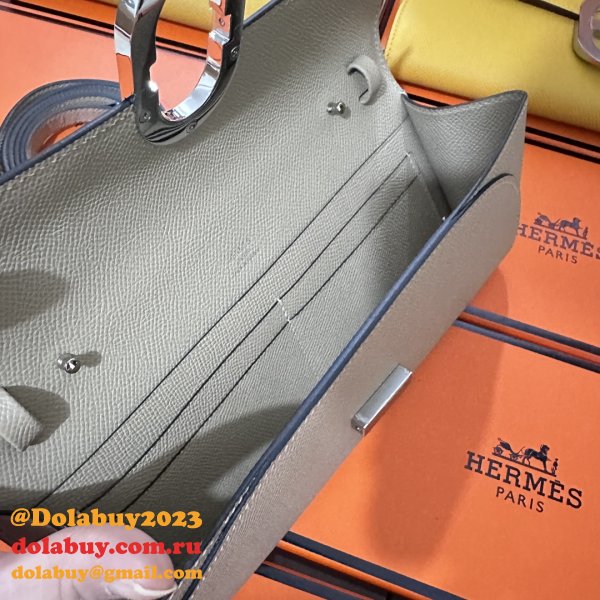 Fake Hermes  D Ancre to go clutch Epsom bag