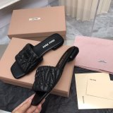 Wholesale High Quality bag Miu Miu Copy Flat Sandals and Slippers Shoes