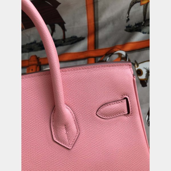 Hermes Birkin Epsom leather Handbags Pink Golden 1:1 Mirror