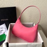 Prada AAA+ Zip Women's Hobo Black/Rose Bags Leather Handle