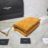 Saint Laurent Becky Small Brown Monogram 7 Star Quilted Shoulder