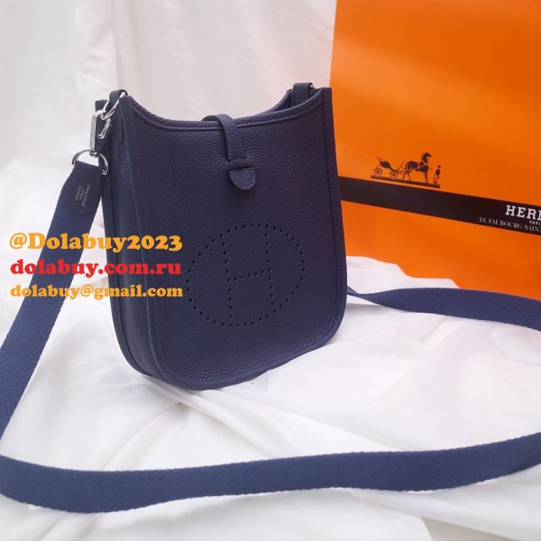 Cheap Hermes Evelyne Navy blue TPM Mini Bags