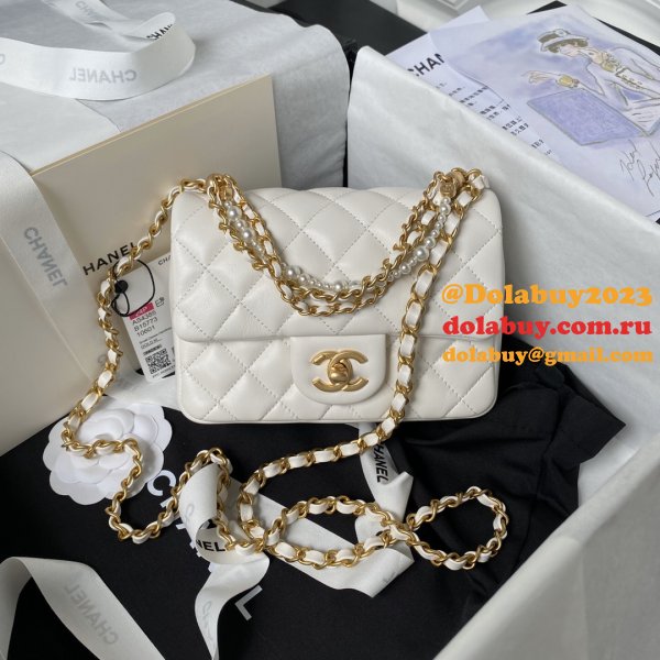 Top Quality CC MINI AS4385 pearl chain BAG 2024