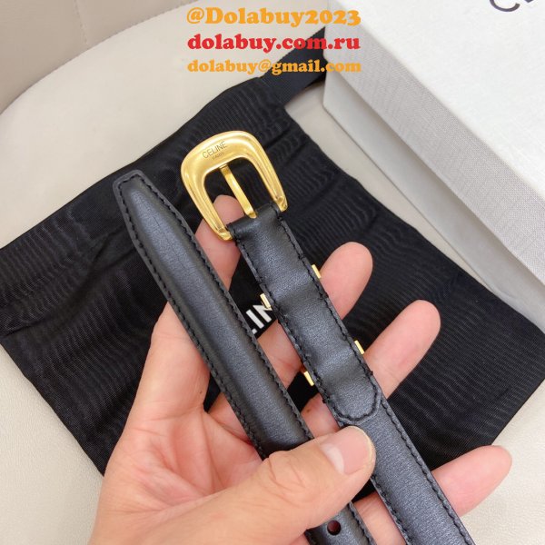 Buy Designer Celine Belts  18mm Black Sells