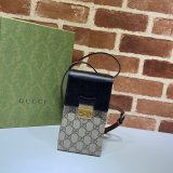 Wholesale Best Gucci 658229 Padlock mini bag in beige and ebony GG Supreme