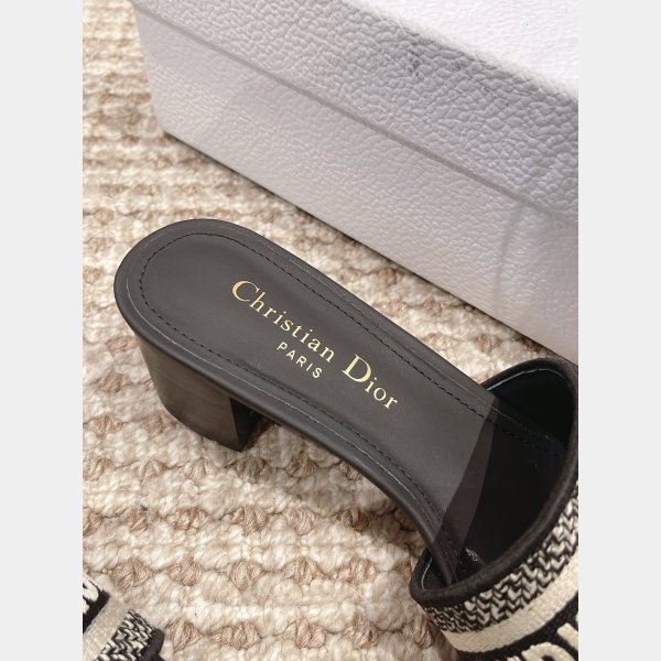 Perfect Designer Dior Dway One-word embroidered slippers Shoes Online