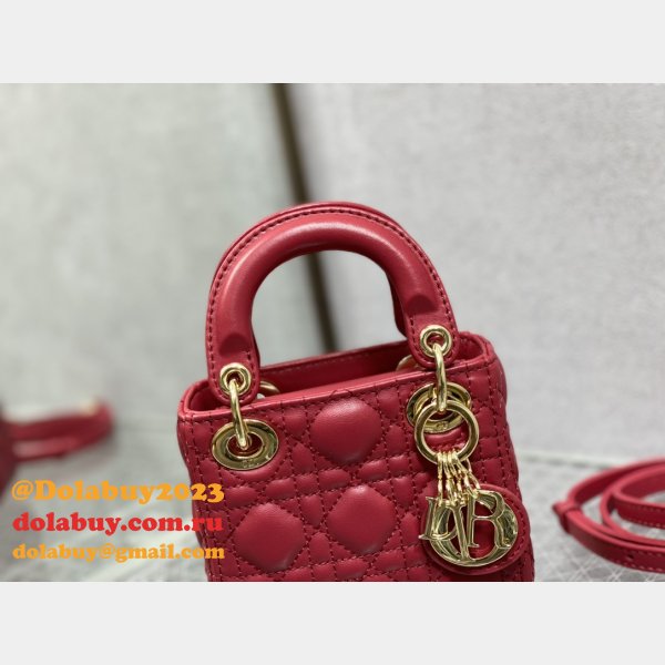 Luxury Fashion Dior Micro Lady 1:1 Mirror 12CM Bag