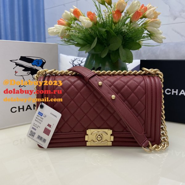 Perfect CC Le Boy Flap Bag caviar leather 25CM