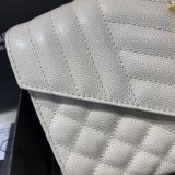 YSL Duplicate Saint Laurent Envelope Wallet on Chain WOC 620280 White Bag