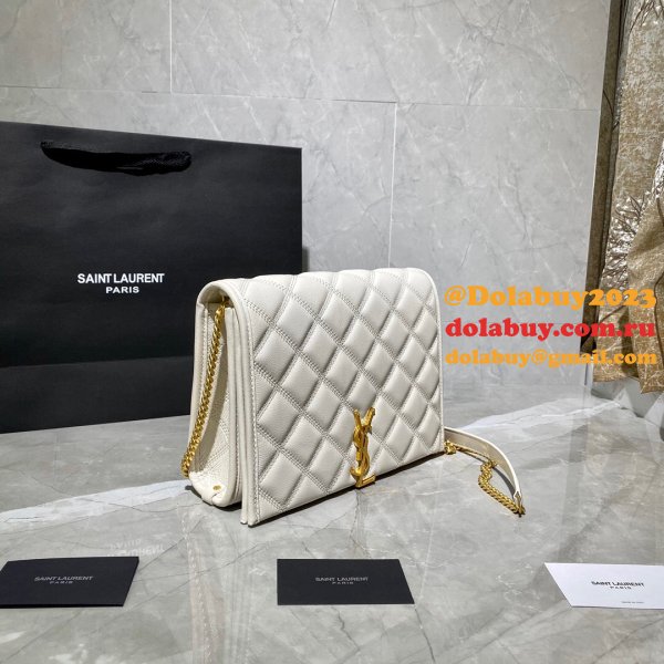 Duplicates Saint Laurent Becky Large chain bag in quilted lambskin